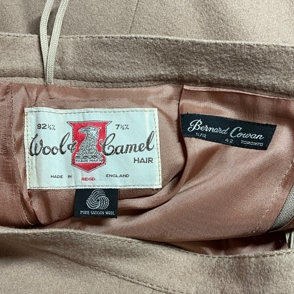 BERNARD COWAN Vintage 93% Virgin Wool, 7% Camel Hair Lined Camel Pencil Skirt 12 - Picture 5 of 11